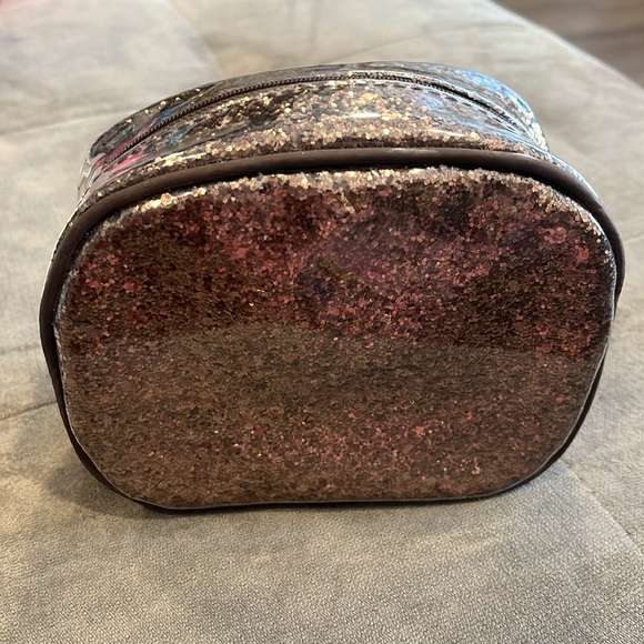 Henri Bendel Vintage Brown Glitter Cosmetics/Accessories Bag New Without Tags - Picture 2 of 9